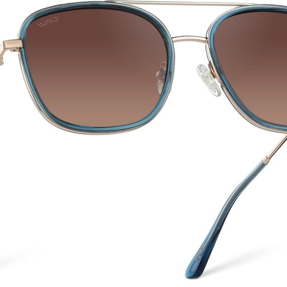 Women’s Polarized Square Sunglasses Acetate Stainless Steel UV Protection - Picture 1 of 6